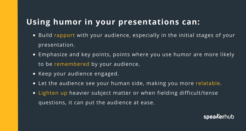 the use of humor in a speech introduction quizlet