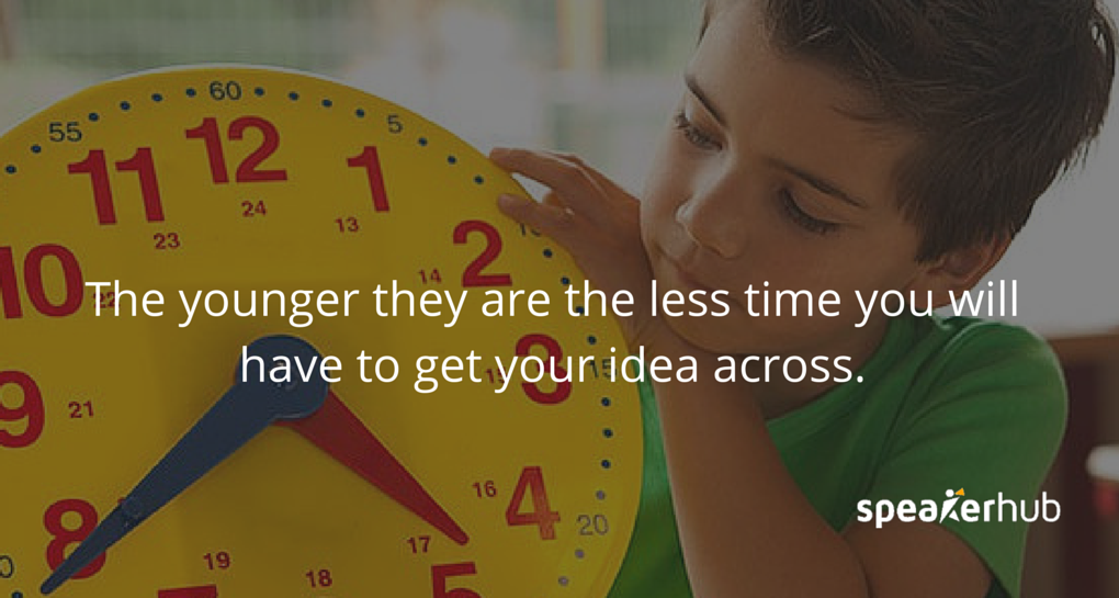 the younger they are the less time you will have to get your idea across. 