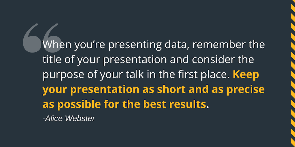 Keep your presentation as short and as precise as possible