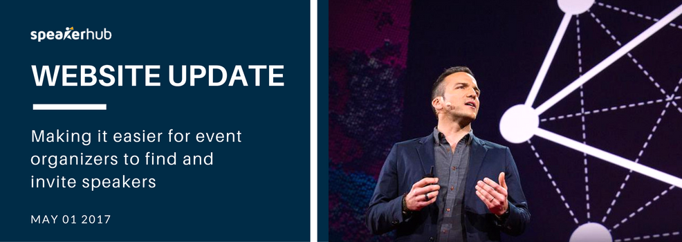 Website update No. 9: Making it easier for event organizers to find and invite speakers