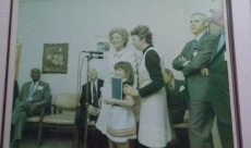 My first speaking opportunity with then First Lady Pat Nixon