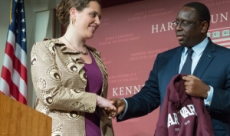 Speaking at the Harvard Institute f Politics with Macky Sall, President of Senegal