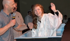 Baptizing my daughter, Mabry