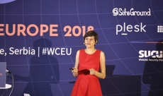 Nela Dunato speaking at WordCamp Europe 2018