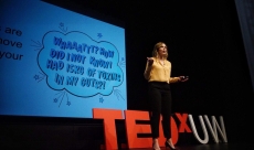 Andrea Hardy speaking at TEDx