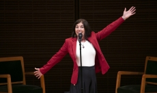 Linda speaking at Carnegie Hall