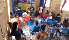 a church gathering teaching