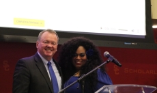 Dr. Debra and Sheriff Jim McDonnell after their SCRIPT 2022 panel 