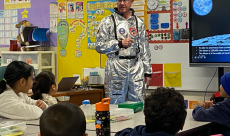 Volunteer Lehman presenting "NASA Kids at the Moon"