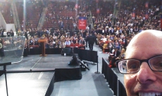 David Addresses Arena at Convention